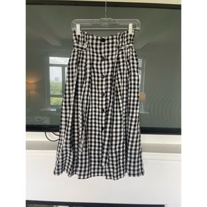 Sezane Amandine Skirt in Black/White Gingham